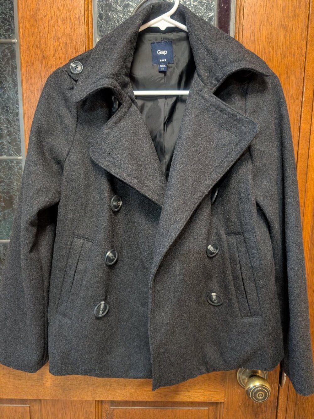 Womens gray pea coat, size XSmall